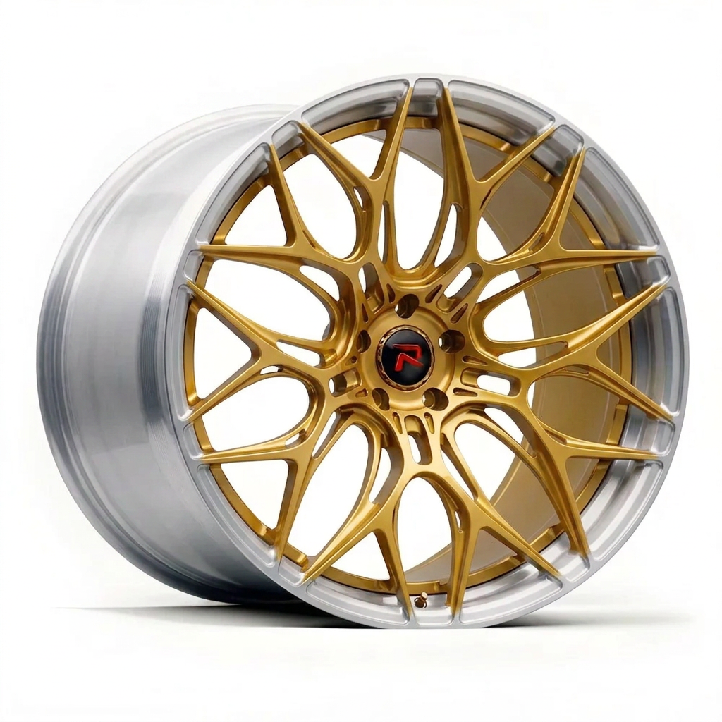 RZR XLVII forged wheel — Gloss Gold / Machined Lip