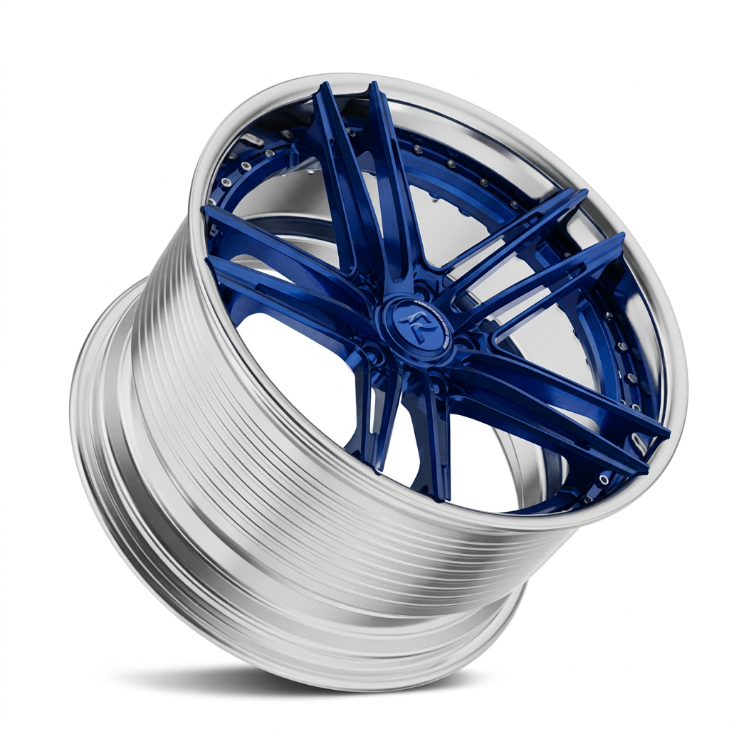 RZR LXIX forged wheel — Candy Blue / Polished Lip