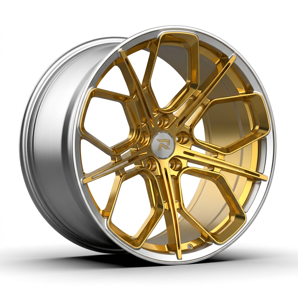 RZR CXXI forged wheel — Gloss Gold / Machined Lip