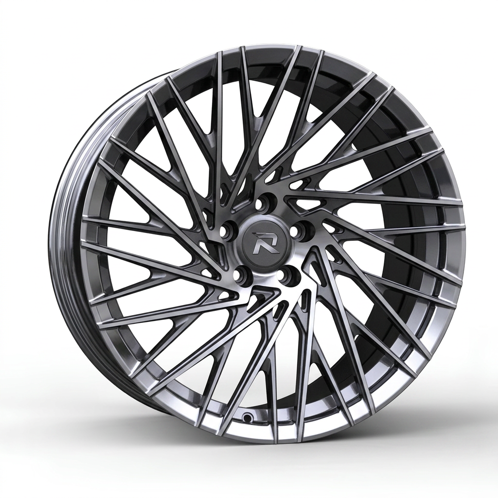 RZR CXCV forged wheel — Graphite Machined / Polished Lip