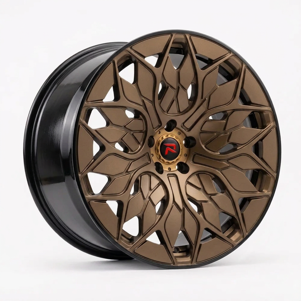 RZR L forged wheel — Satin Bronze / Gloss Black Lip