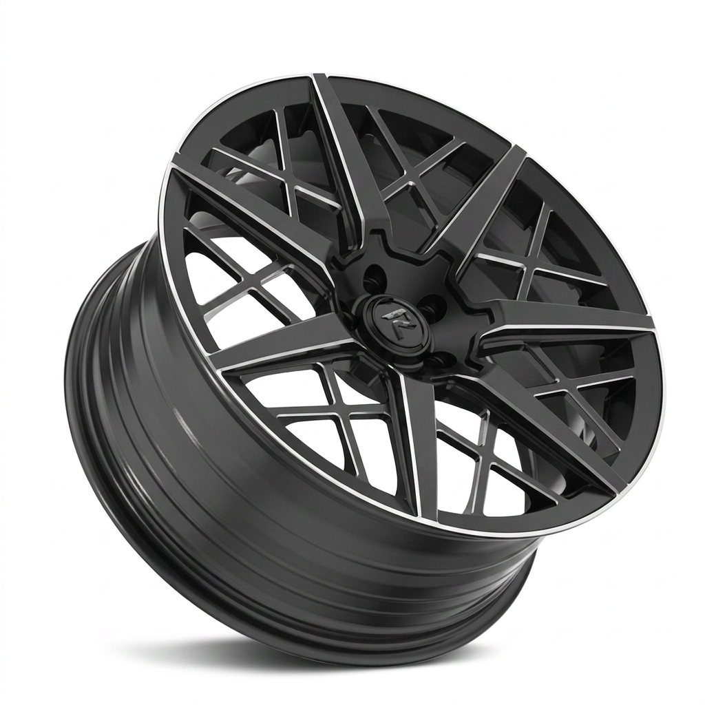 RZR LXXII forged wheel — Matte Black / Milled Edges