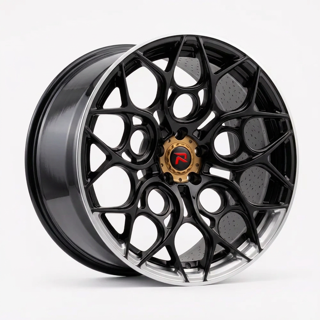 RZR XXXVI forged wheel — Gloss Black / Polished Lip