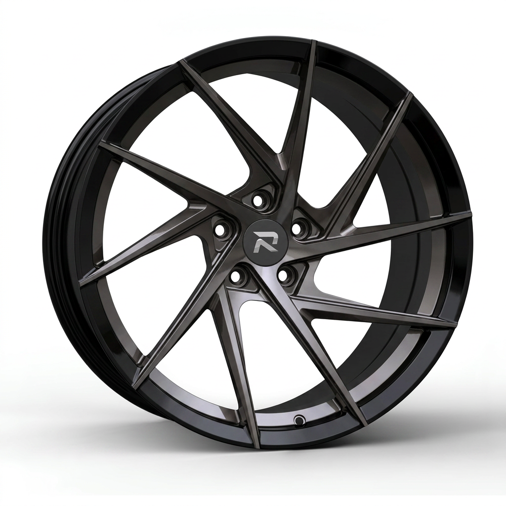 RZR CXI forged wheel — Smoked Chrome / Gloss Black