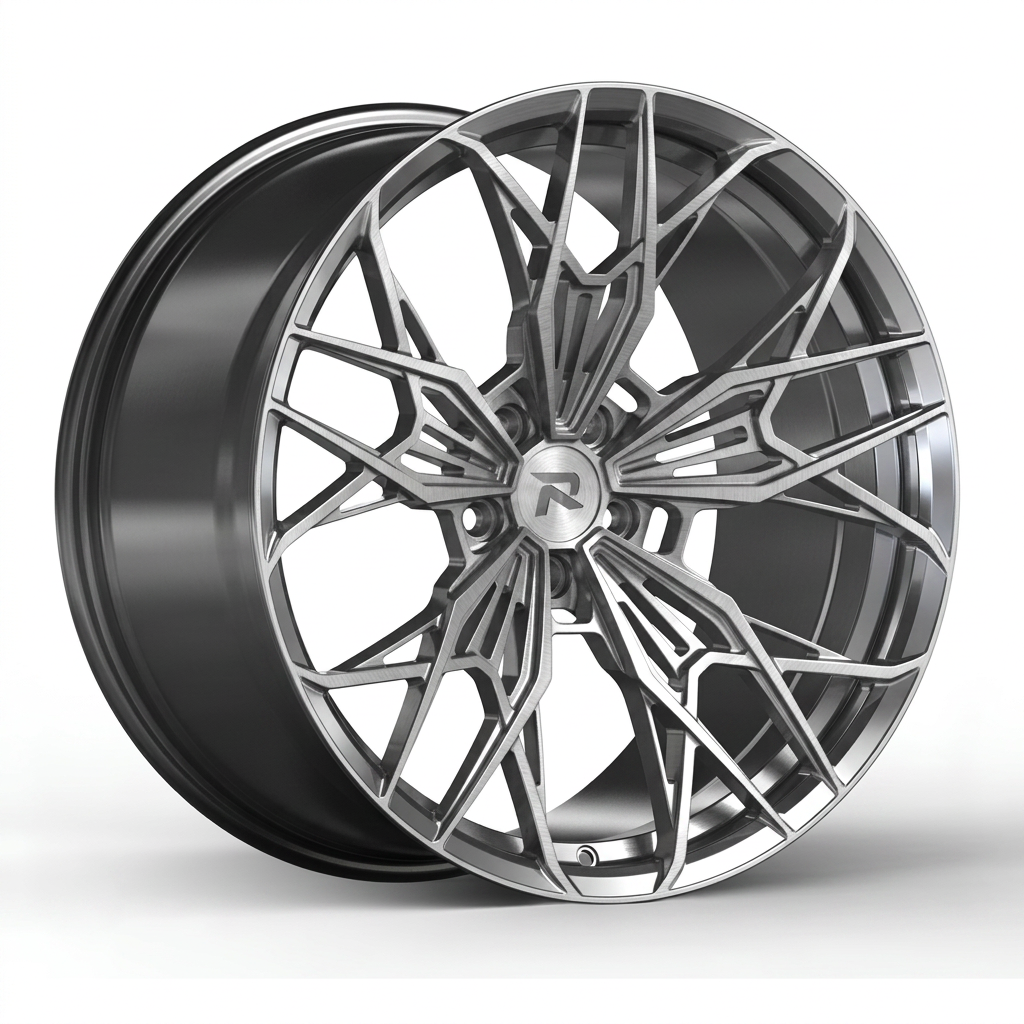 RZR CLXXXVI forged wheel — Brushed Silver / Polished Lip