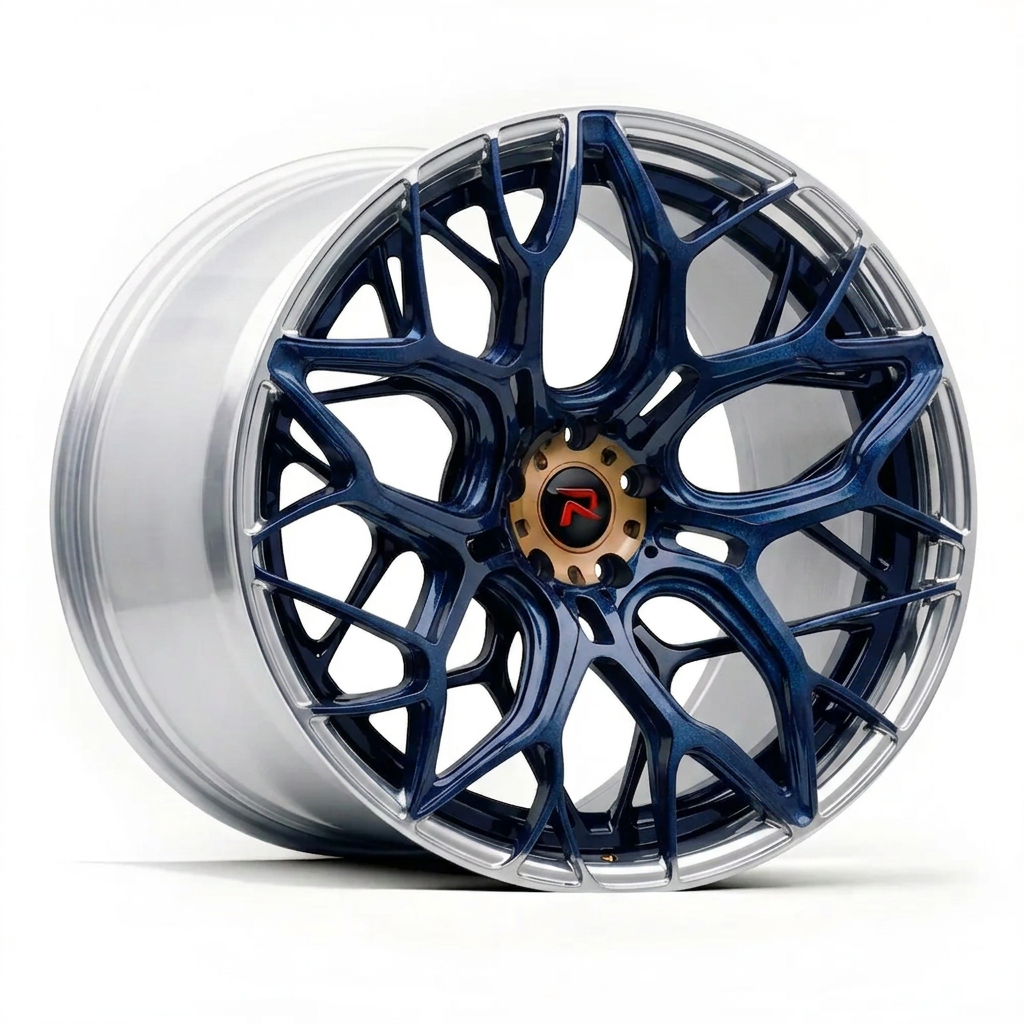 RZR XLIII forged wheel — Midnight Blue Pearl / Polished Lip