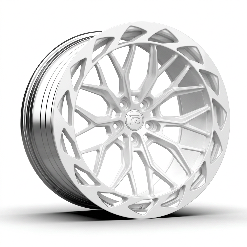 RZR CXXIII forged wheel — Gloss White / Polished Lip