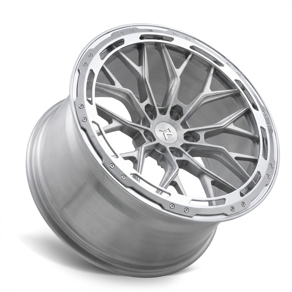 RZR LXXXVII forged wheel — Brushed Silver / Polished Lip