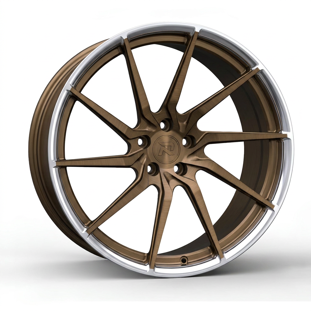 RZR CCIV forged wheel — Brushed Bronze / Polished Lip
