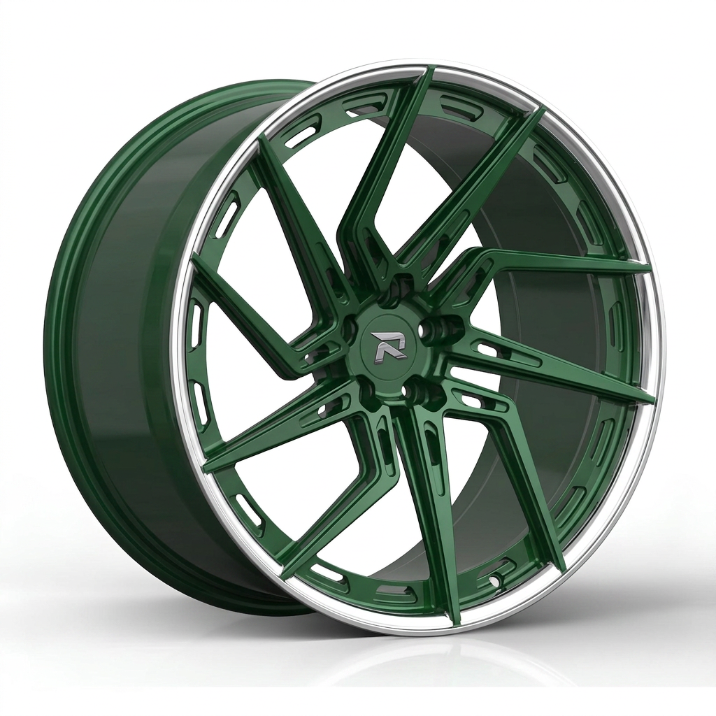 RZR CC forged wheel — British Racing Green / Polished Lip
