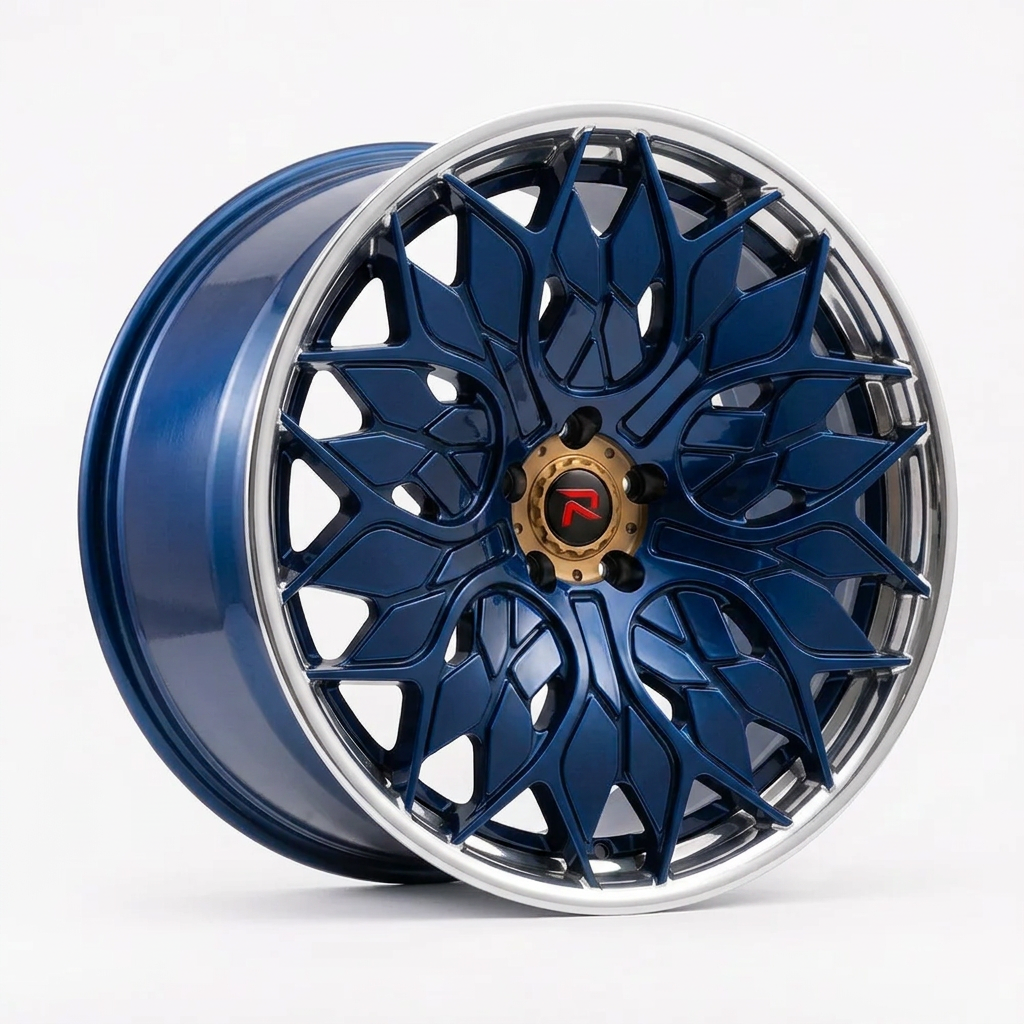 RZR L forged wheel — Candy Blue / Polished Lip