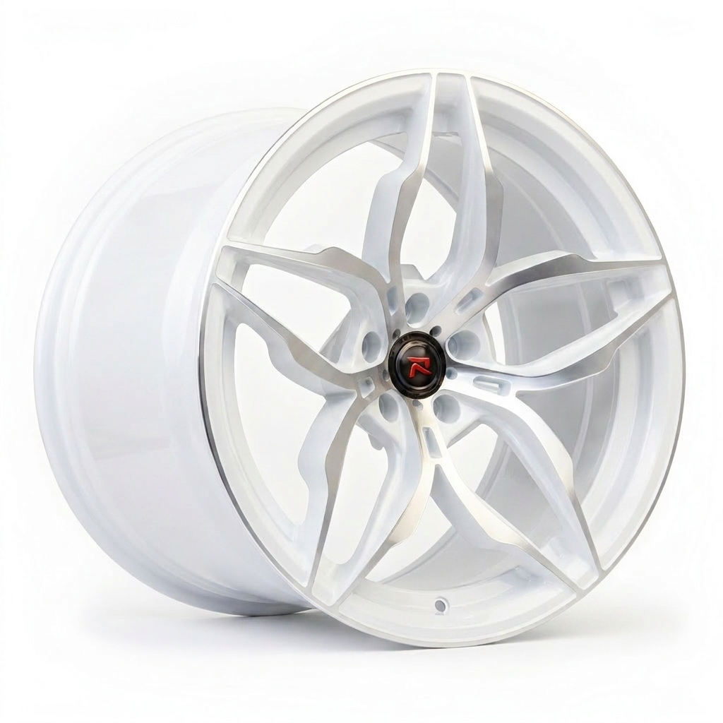 RZR XVI forged wheel — Gloss White / Machined Face