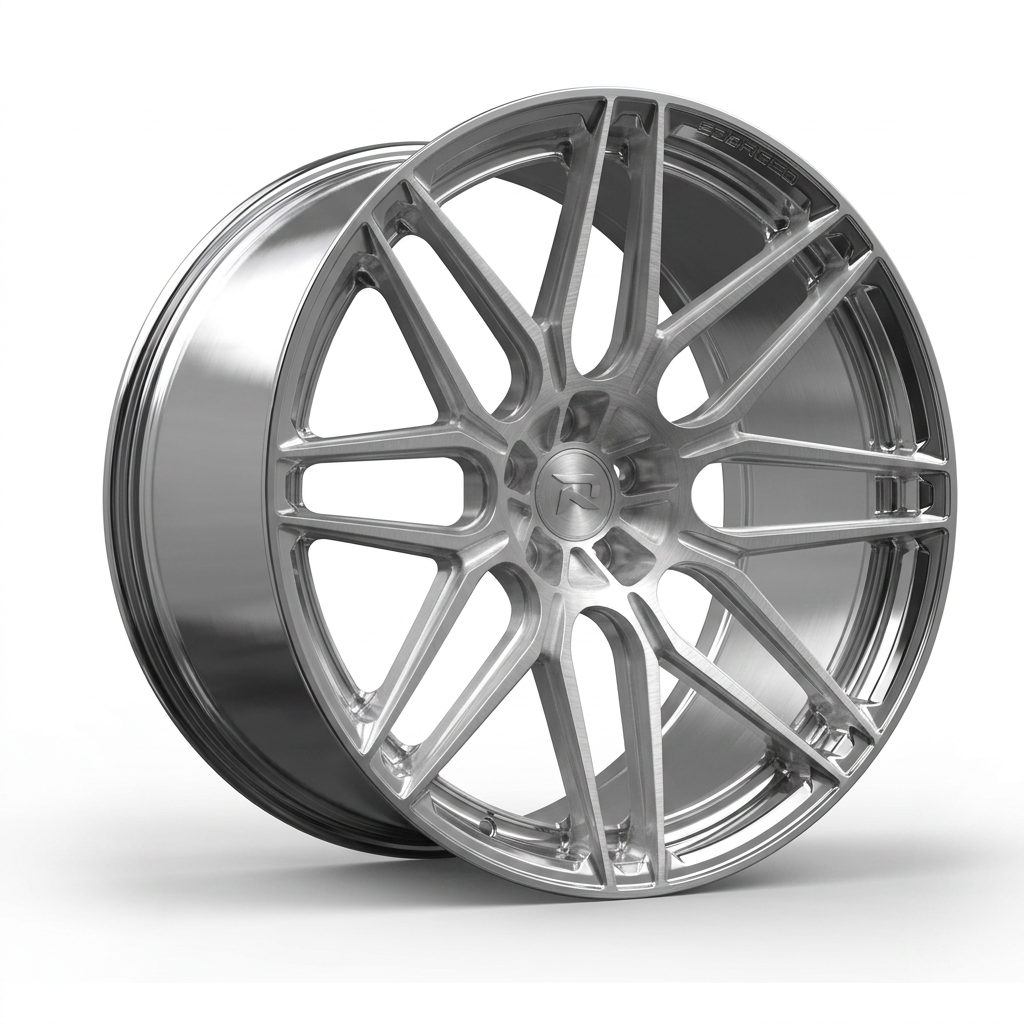 RZR CXVIII forged wheel — Brushed Silver / Polished Lip