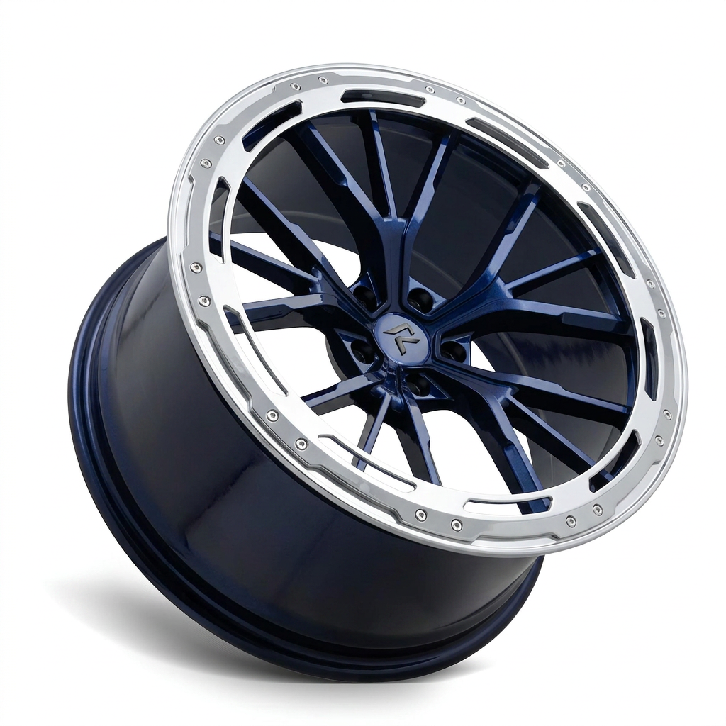 RZR LXXXIV forged wheel — Midnight Blue Pearl / Polished Lip