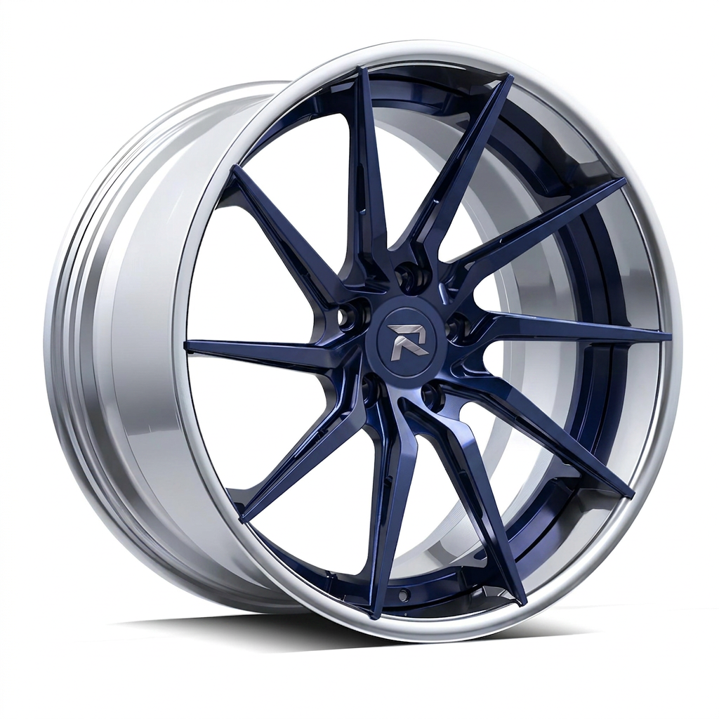 RZR XCIV forged wheel — Midnight Blue Pearl / Polished Lip