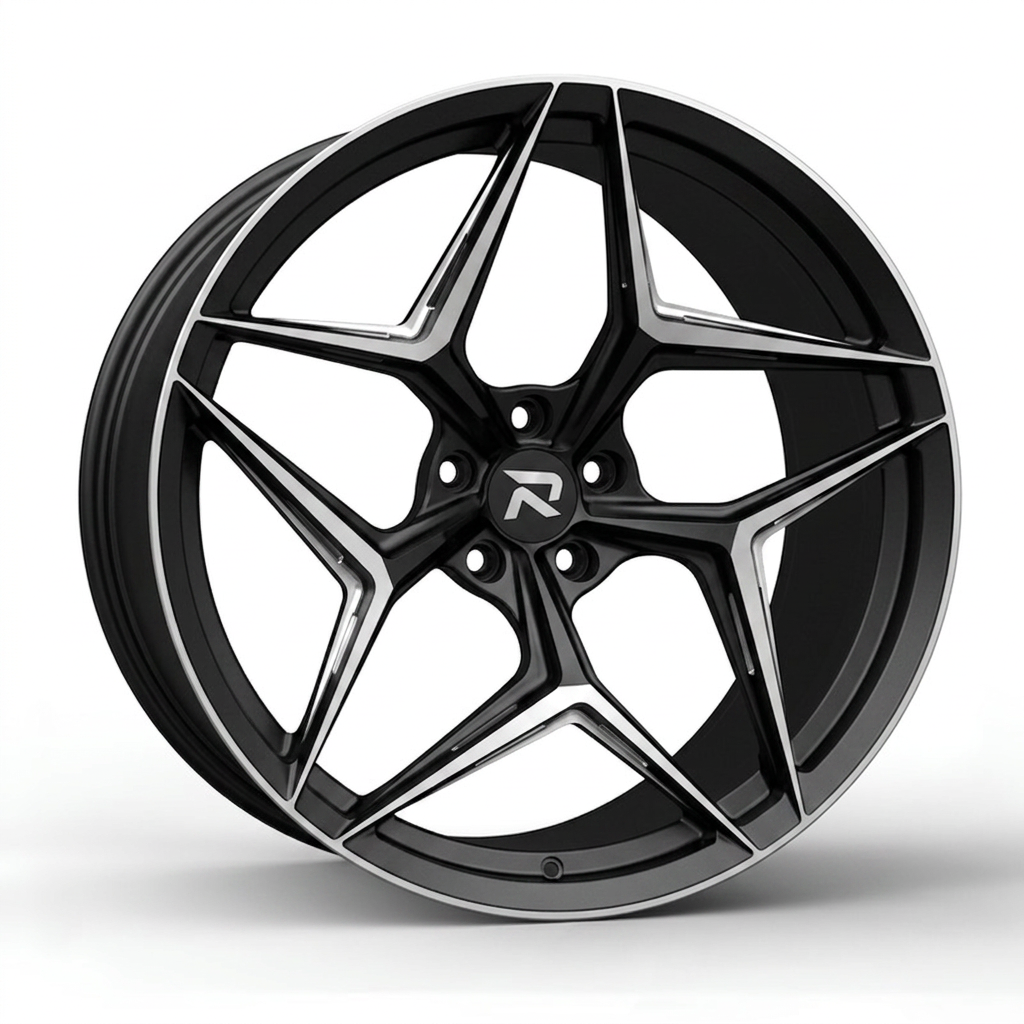 RZR CLXII forged wheel — Matte Black / Milled Edges