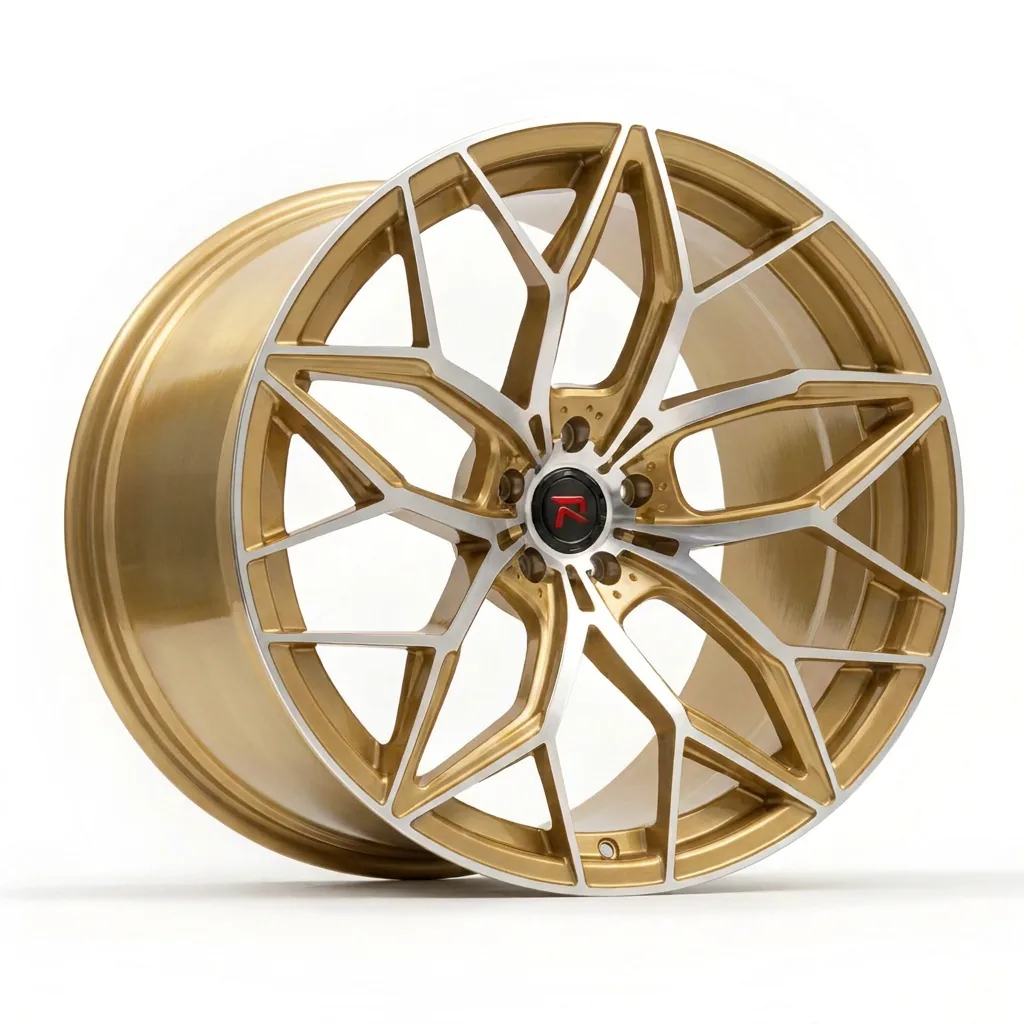 RZR XI forged wheel — Brushed Gold / Machined Face