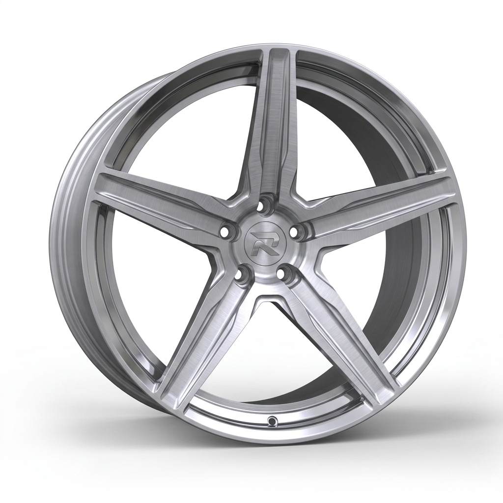 RZR CXXVIII forged wheel — Brushed Silver / Polished Lip