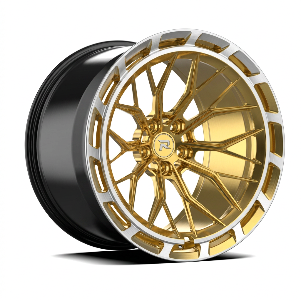 RZR CXLVIII forged wheel — Gloss Gold / Machined Lip