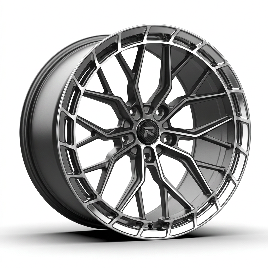 RZR CXXVI forged wheel — Graphite Machined / Polished Lip