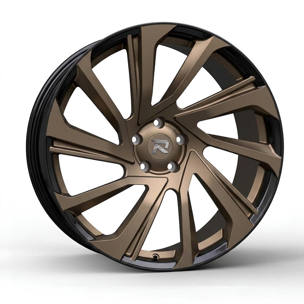 RZR CLIX forged wheel — Satin Bronze / Gloss Black Lip