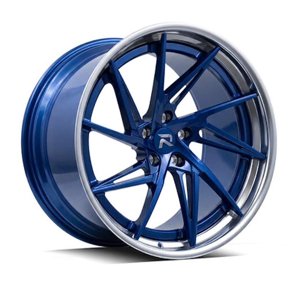 RZR XCIX forged wheel — Candy Blue / Polished Lip
