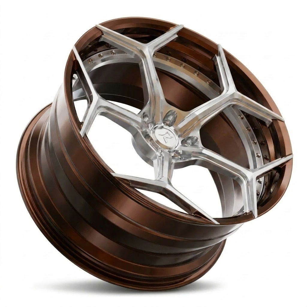 RZR VI custom forged wheel in Gloss Chocolate Brown / Polished Face