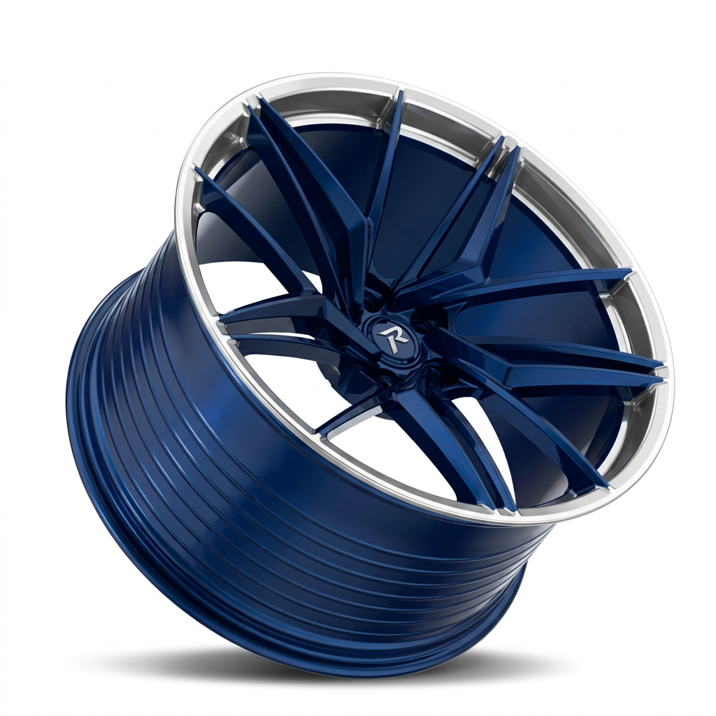 RZR LXXV forged wheel — Candy Blue / Polished Lip