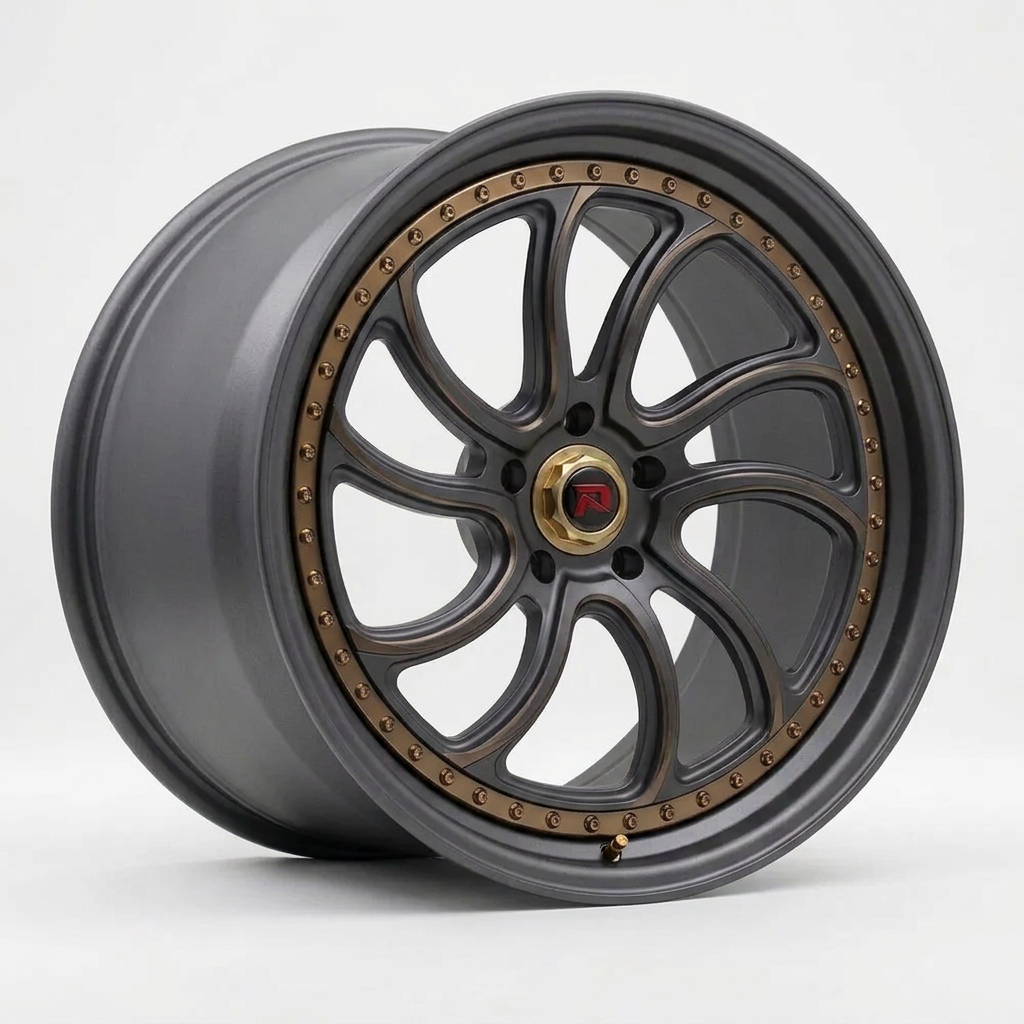 RZR XXXV forged wheel — Matte Anthracite / Bronze Hardware