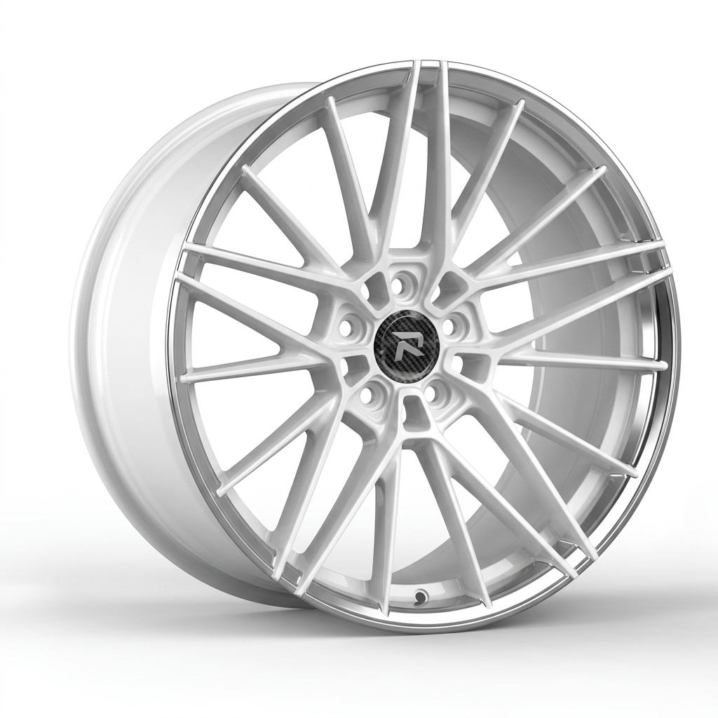RZR CLVIII forged wheel — Gloss White / Polished Lip