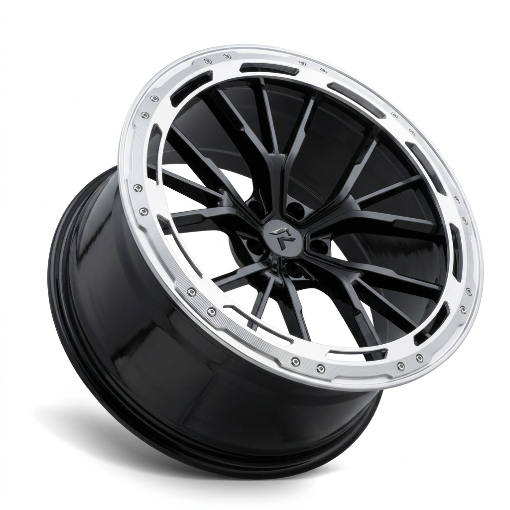 RZR LXXXIV forged wheel — Gloss Black / Polished Lip