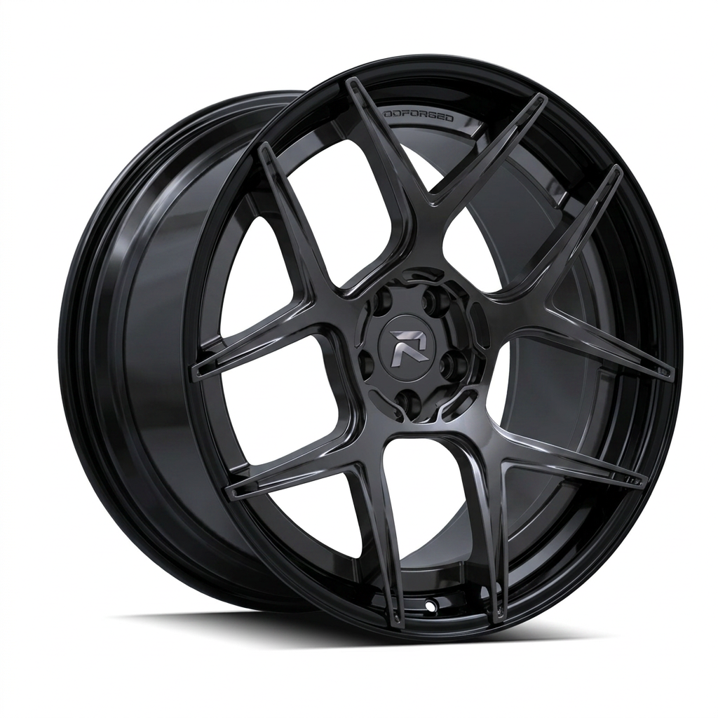 RZR CVIII forged wheel — Smoked Chrome / Gloss Black