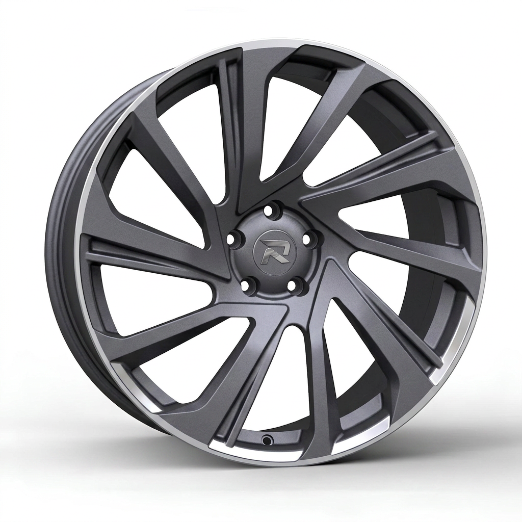 RZR CLIX forged wheel — Frozen Grey Matte / Polished Lip