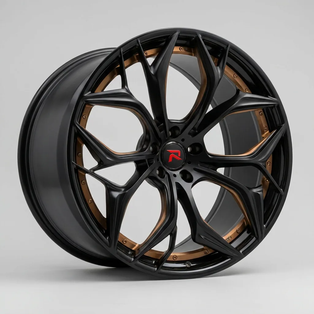 RZR XIX forged wheel — Matte Black / Bronze Lip