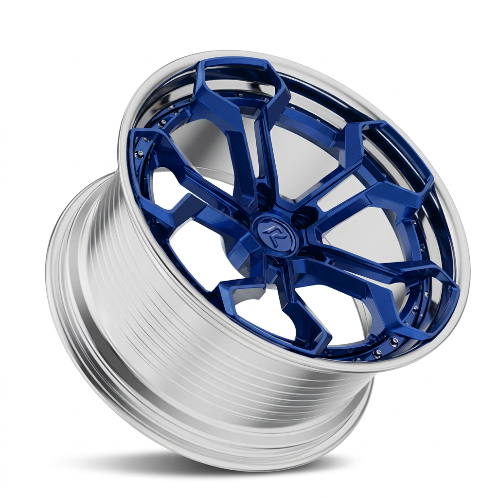 RZR LX forged wheel — Candy Blue / Polished Lip