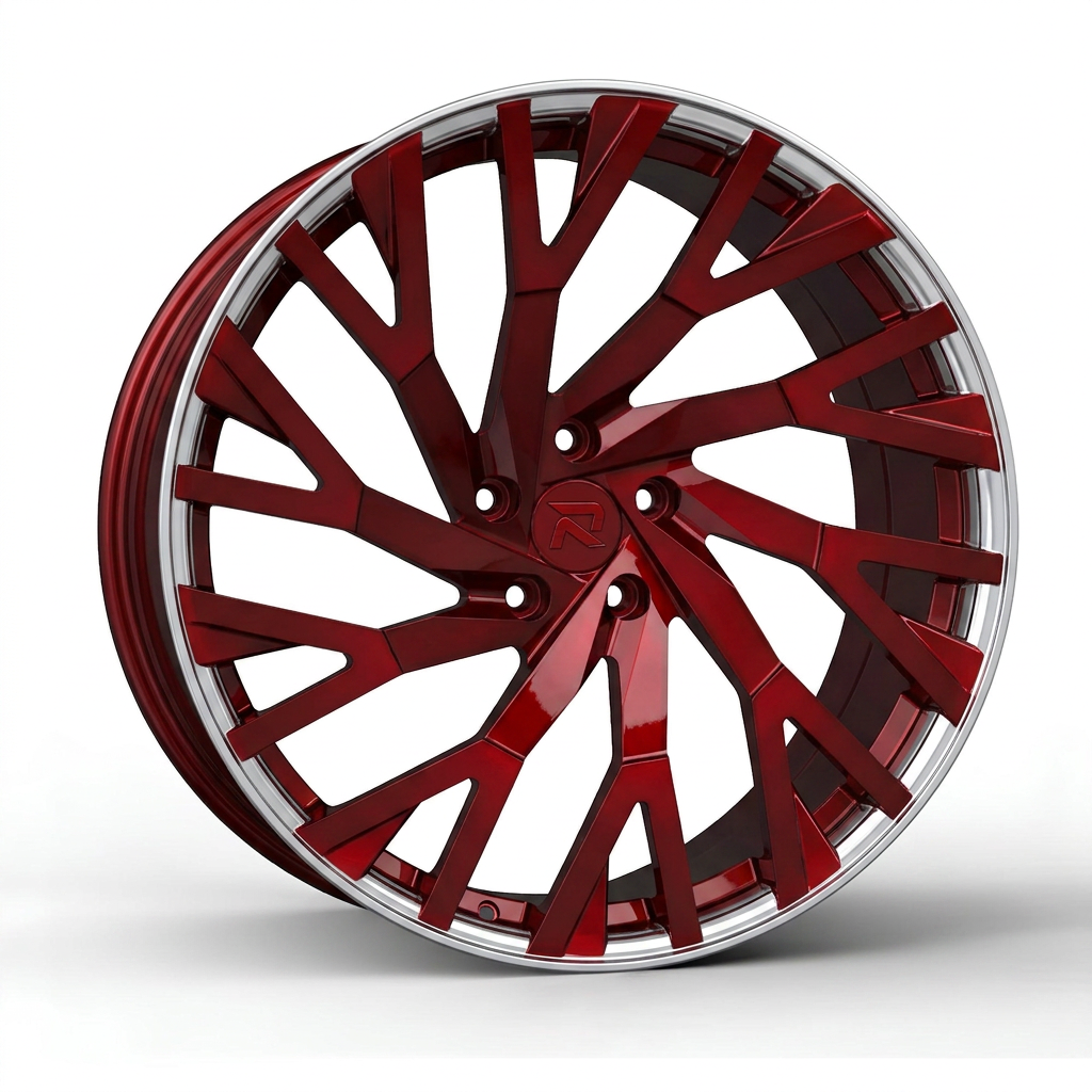 RZR CCV forged wheel — Candy Red / Polished Lip