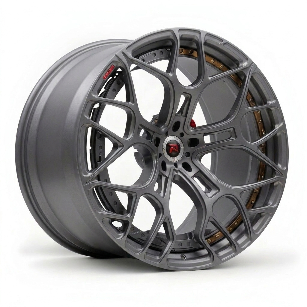 RZR XII forged wheel — Matte Silver Grey / Bronze Barrel