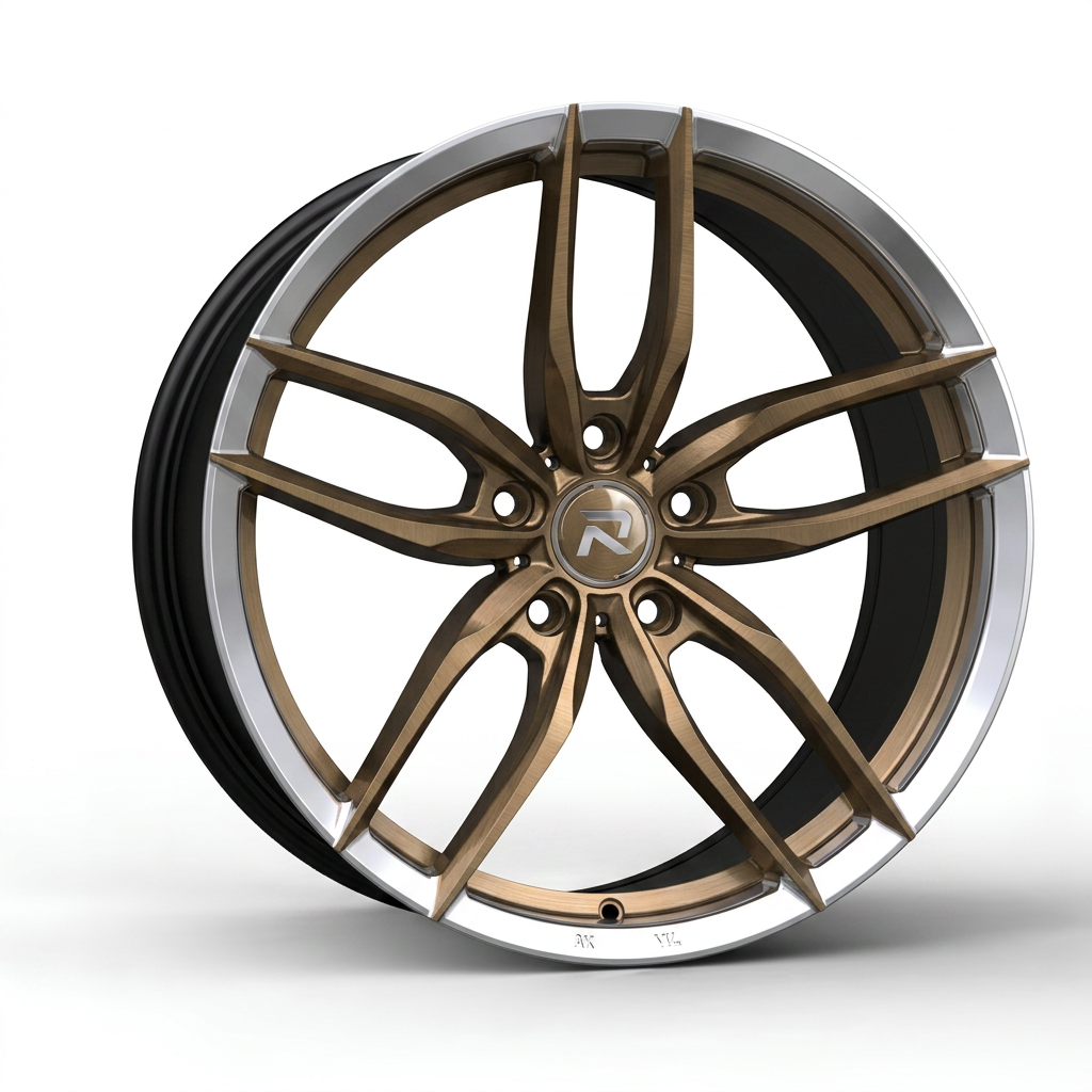 RZR CXCIII forged wheel — Brushed Bronze / Polished Lip