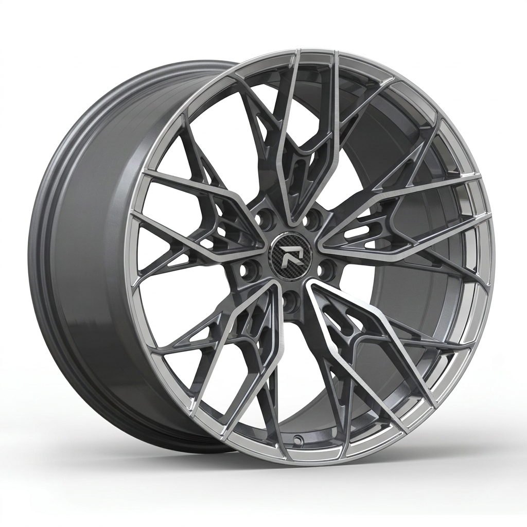 RZR CXXXVII forged wheel — Graphite Machined / Polished Lip