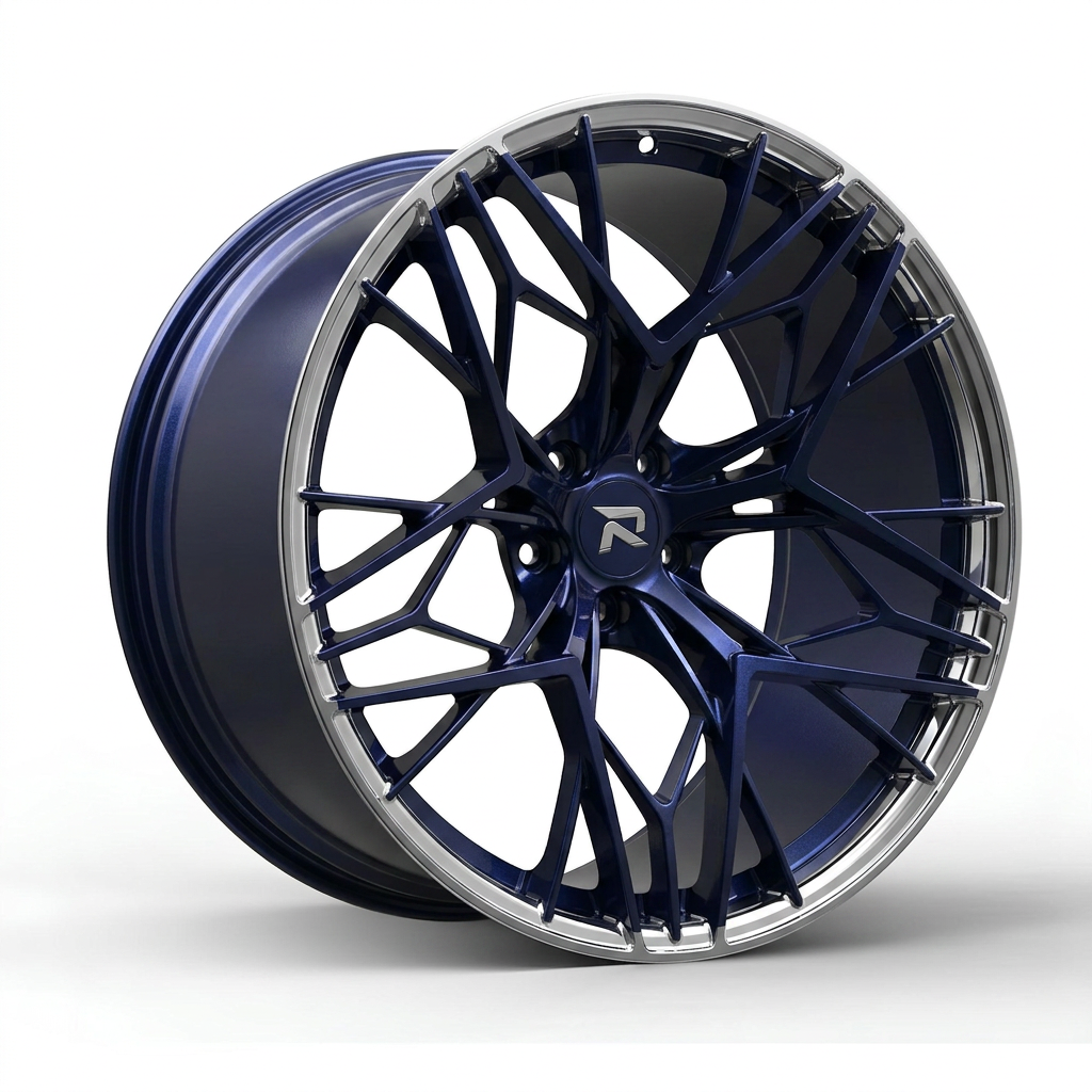 RZR CLXVIII forged wheel — Midnight Blue Pearl / Polished Lip