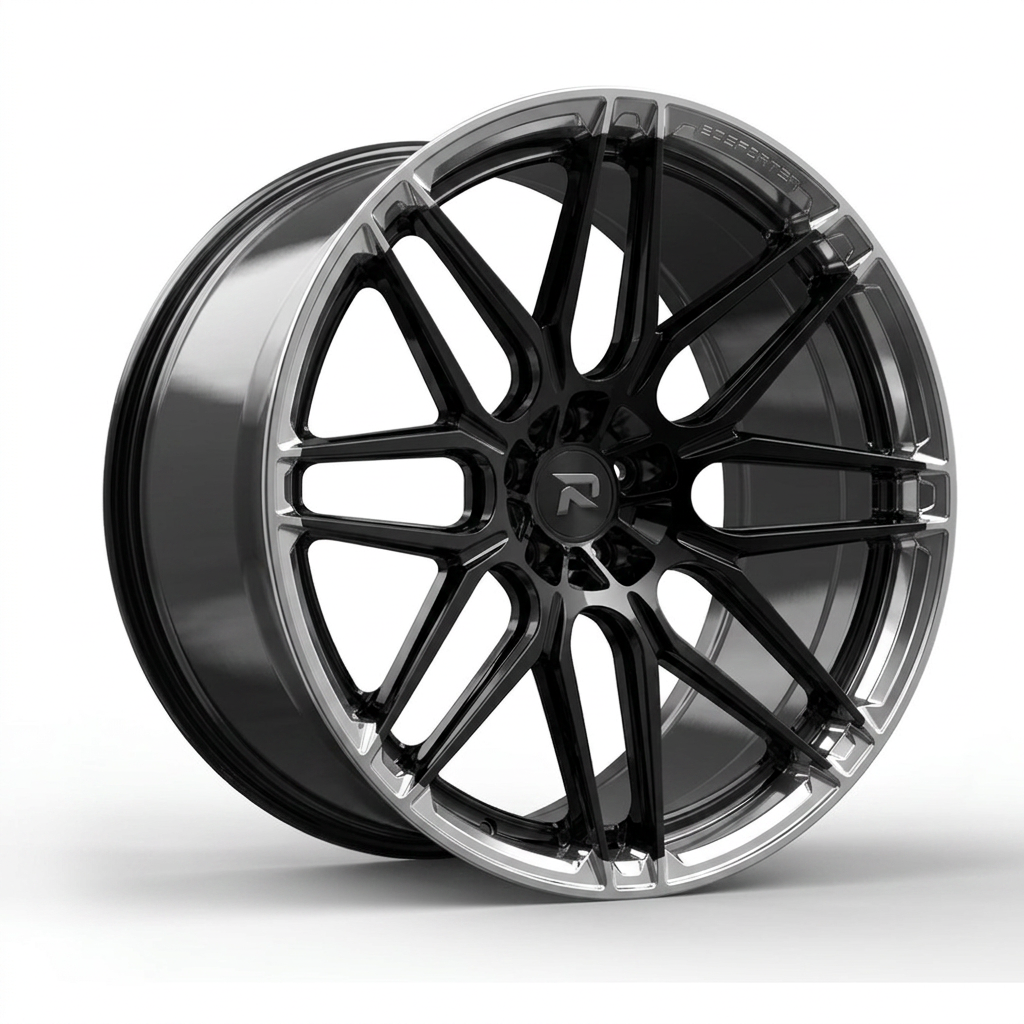 RZR CXVIII forged wheel — Gloss Black / Polished Lip