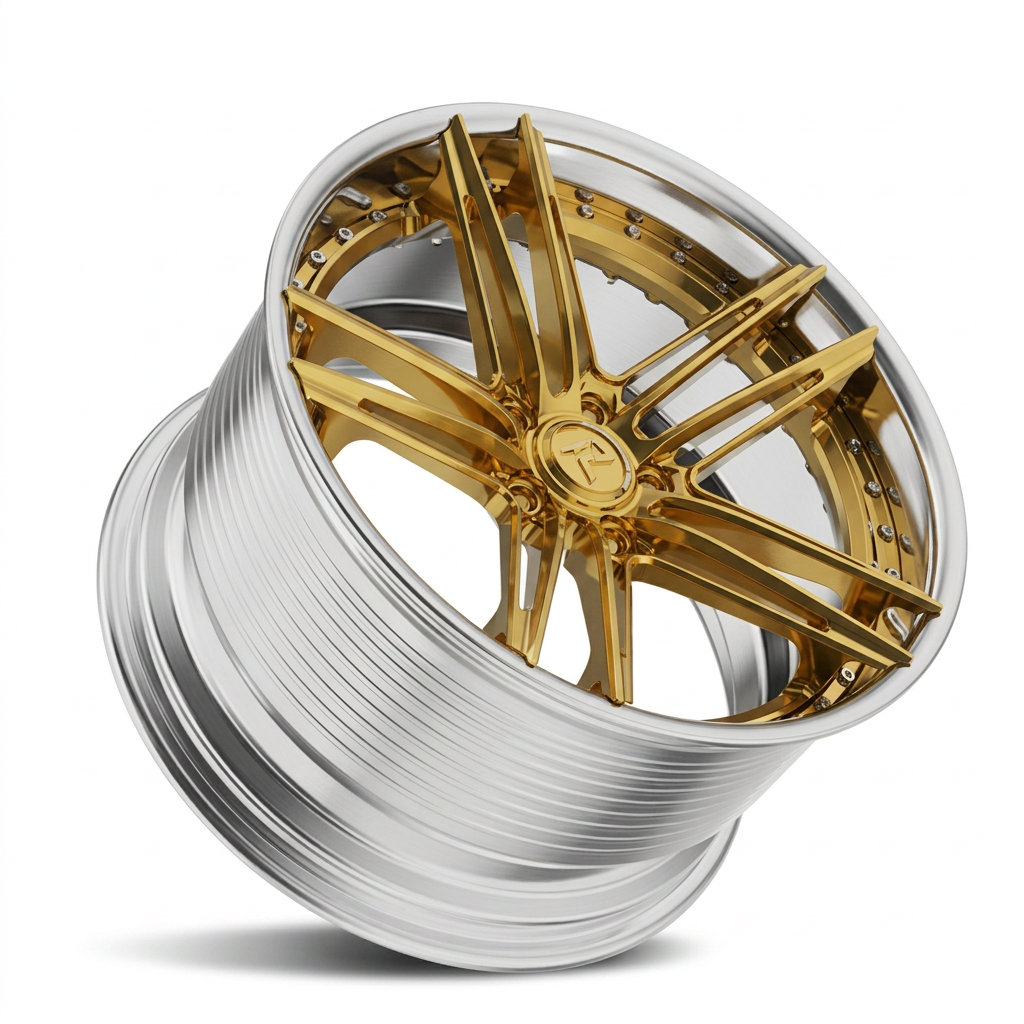 RZR LXIX forged wheel — Gloss Gold / Machined Lip