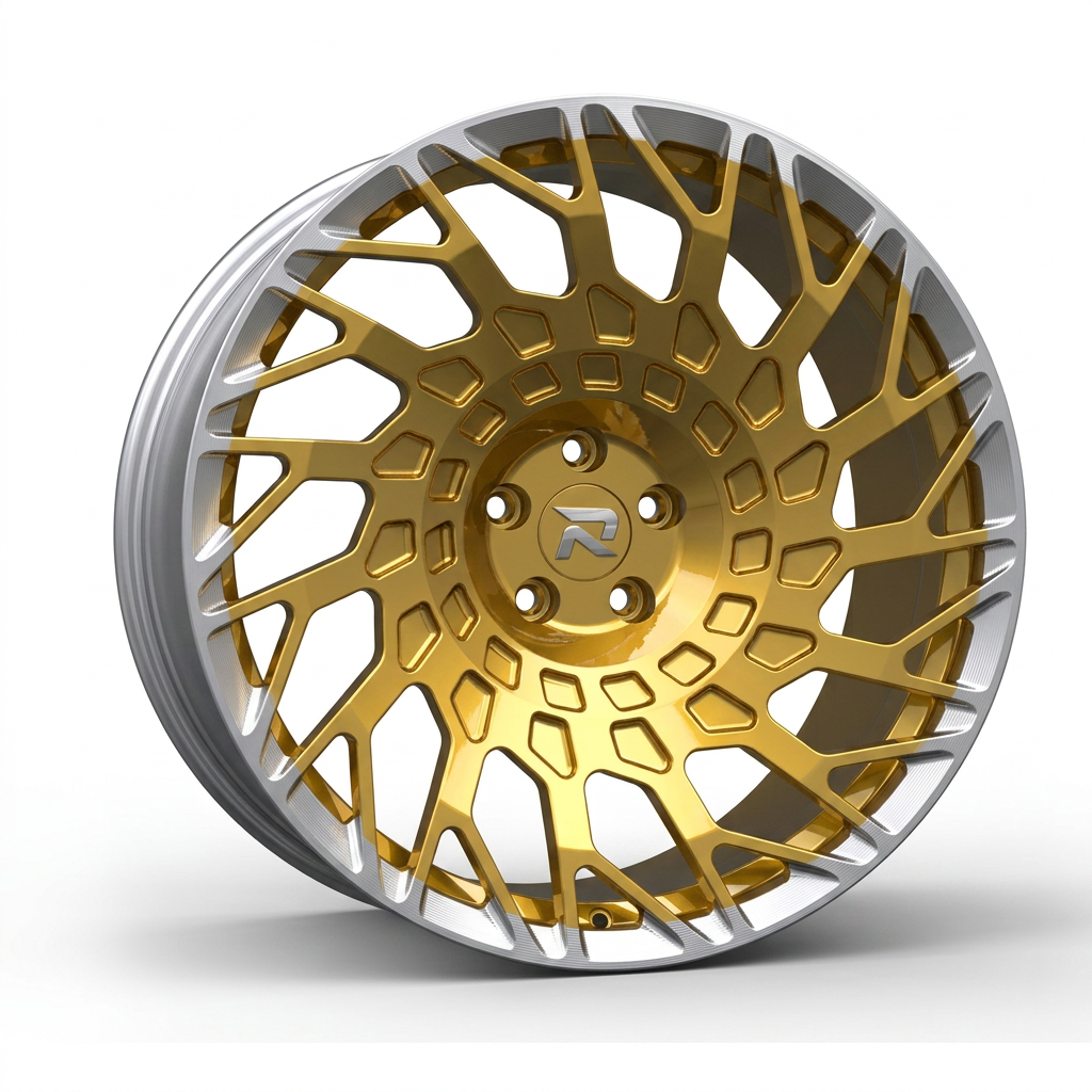 RZR CXLVII forged wheel — Gloss Gold / Machined Lip