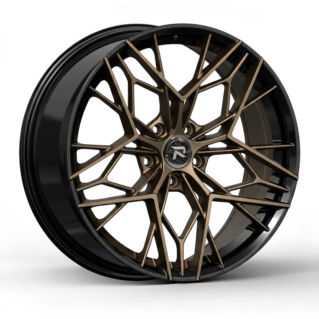 RZR CLVI forged wheel — Satin Bronze / Gloss Black Lip