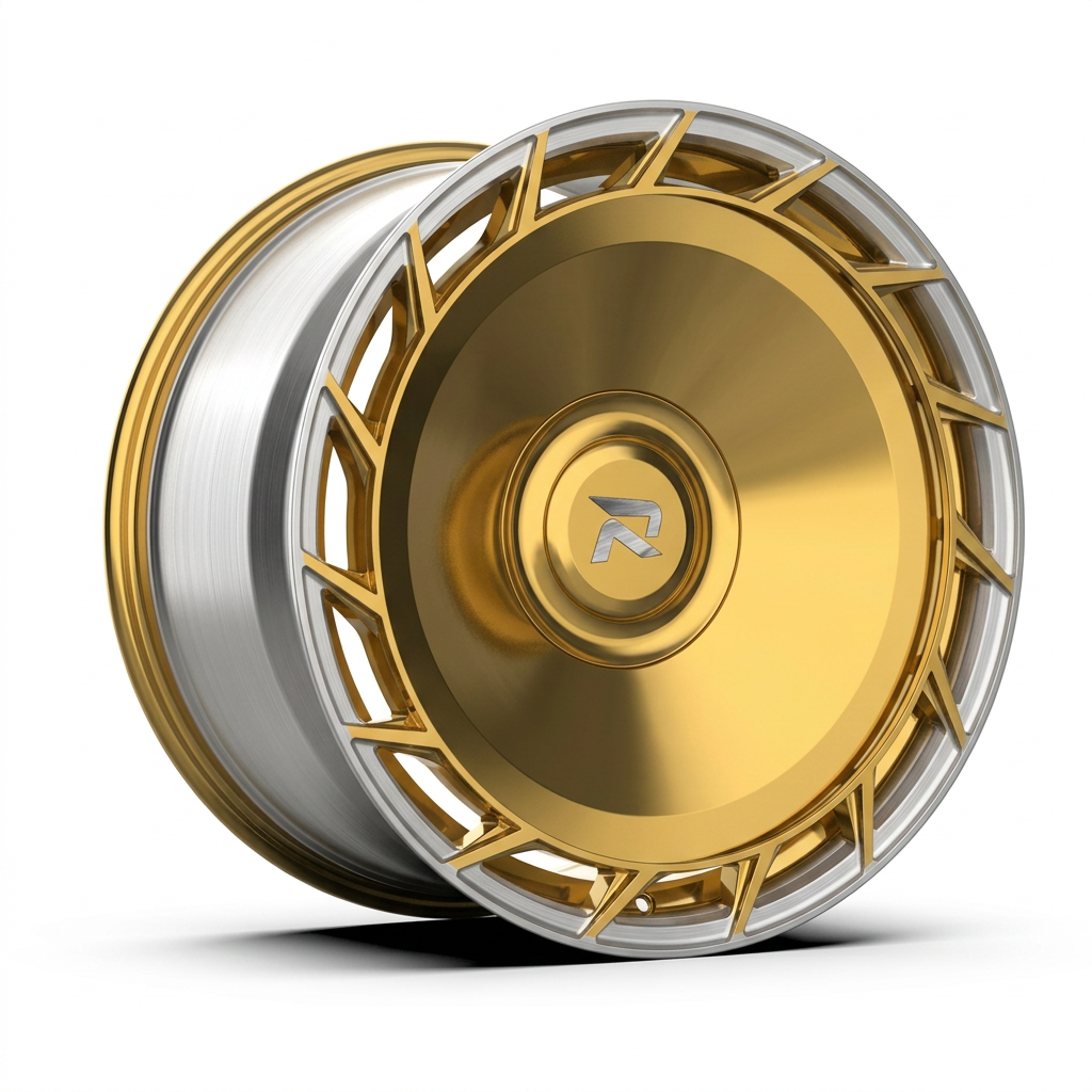 RZR CLXXXII forged wheel — Gloss Gold / Machined Lip