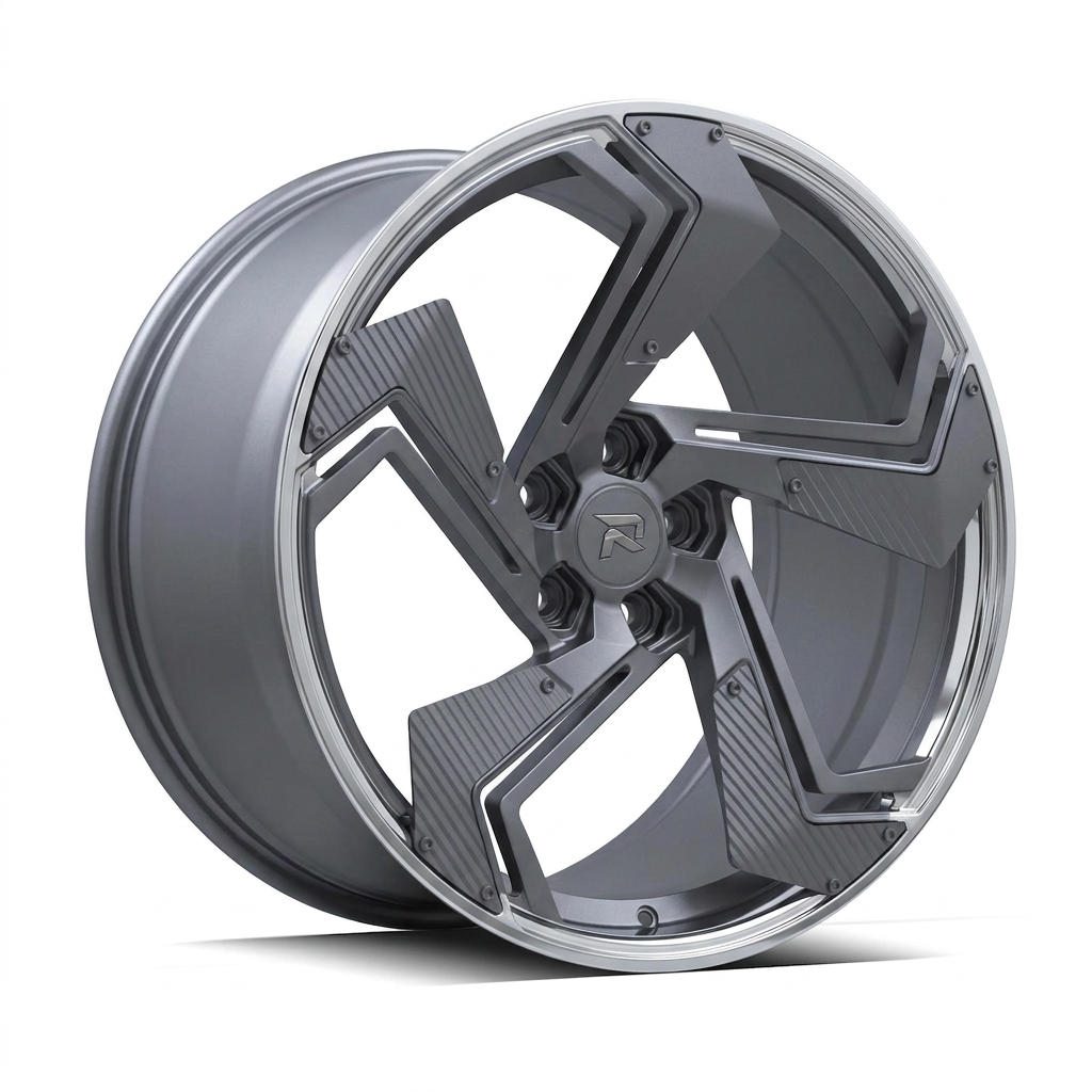 RZR CXXIV forged wheel — Frozen Grey Matte / Polished Lip