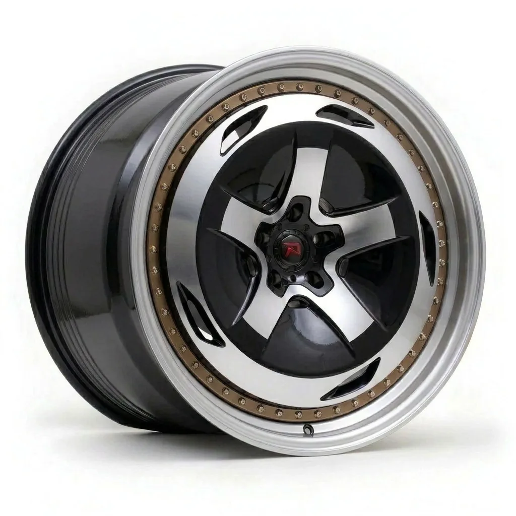 RZR XIV forged wheel — Gunmetal Machined / Bronze Beadlock