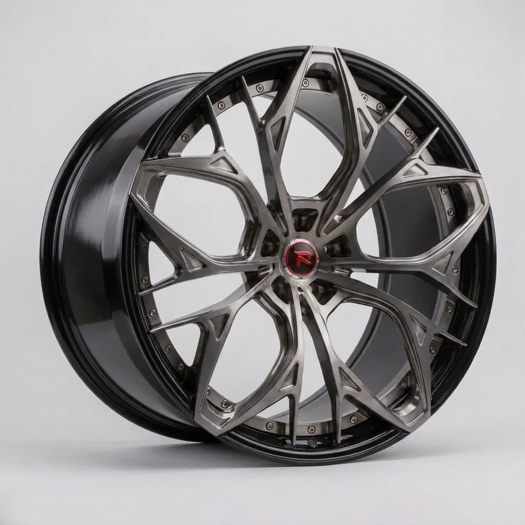 RZR XXII forged wheel — Hyper Black / Gloss Black Lip