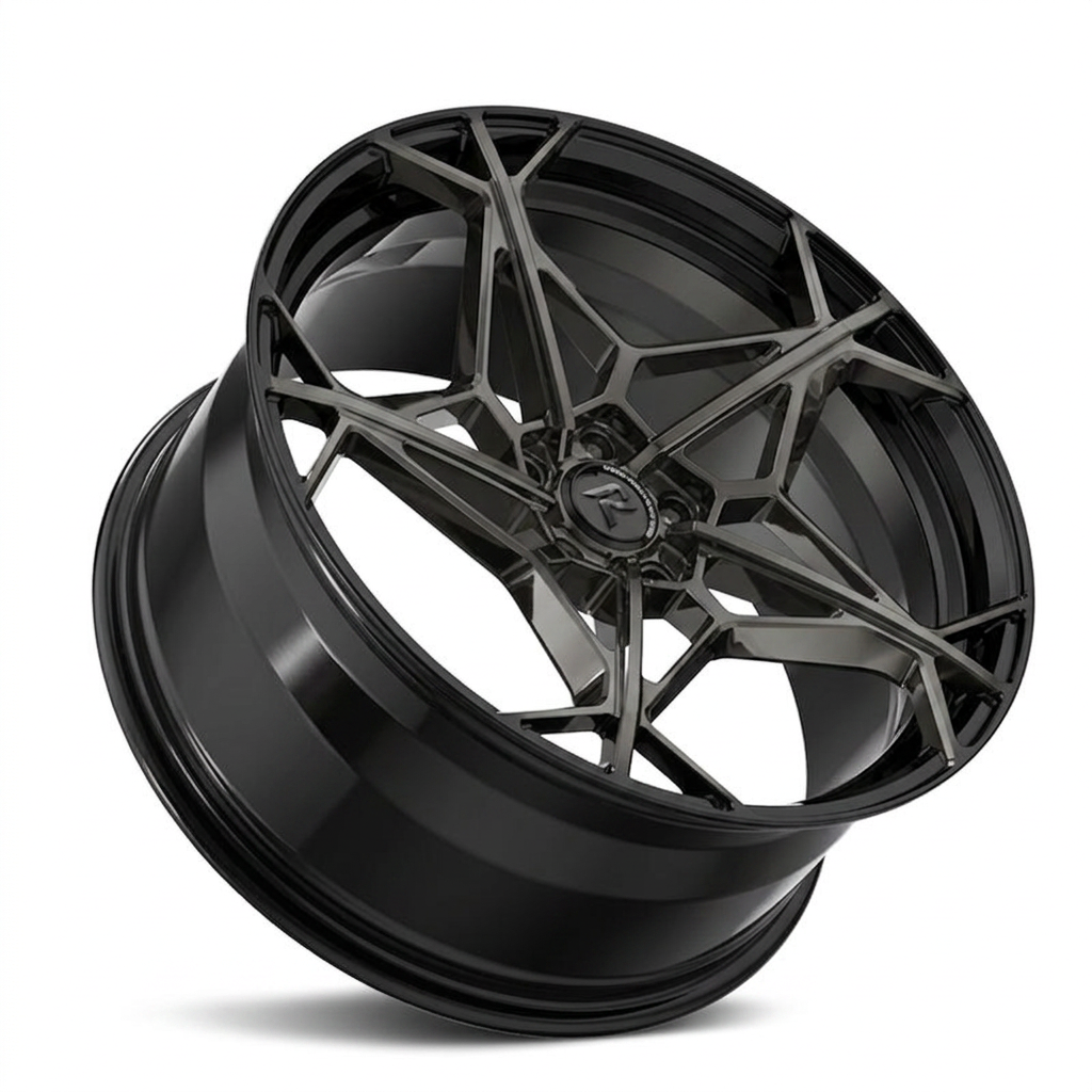 RZR XC forged wheel — Smoked Chrome / Gloss Black