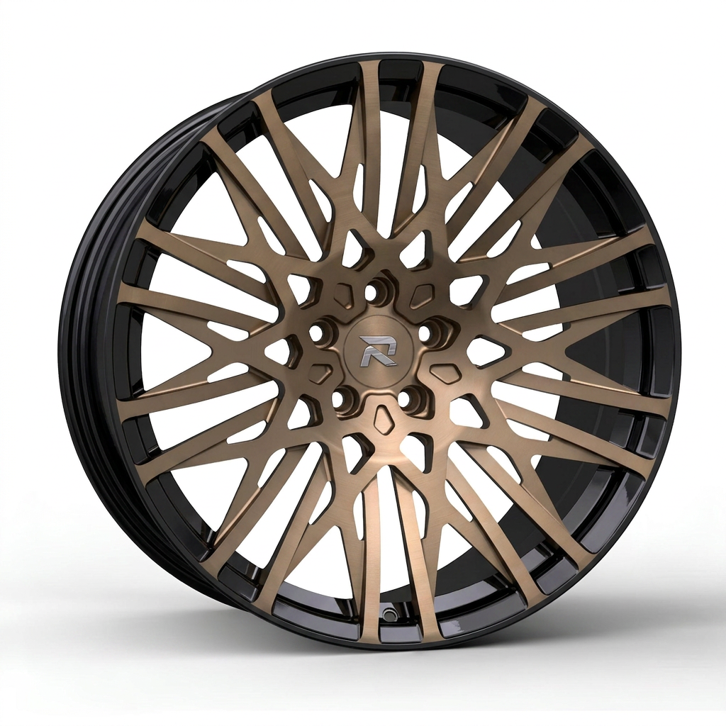RZR CCVI forged wheel — Satin Bronze / Gloss Black Lip